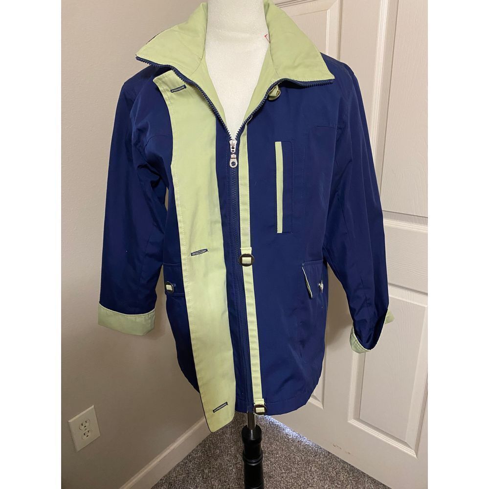 Tommy Hilfiger Women's Navy Blue Lightweight‎ Jacket with Lime Accents XS